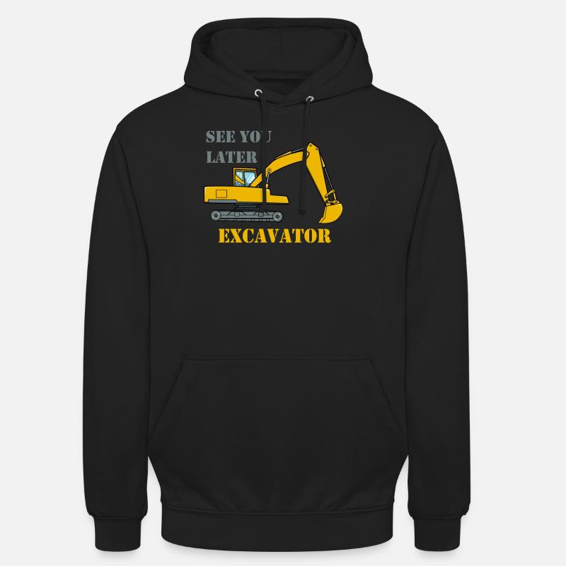 Bagger Schaufel Bauarbeiter Baggerfahrer Geschenk - Unisex Hoodie - Schwarz