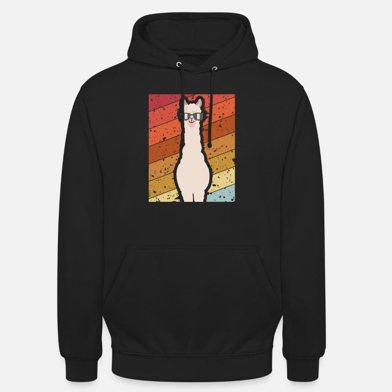 Retro alpaca - Unisex Hoodie - black