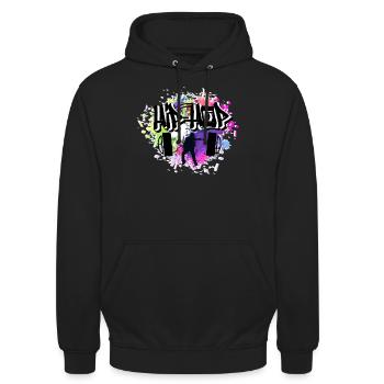 hip hop Grafitti - Unisex Hoodie - Schwarz - Vorne - Alina (178cm) & Michal (187cm)