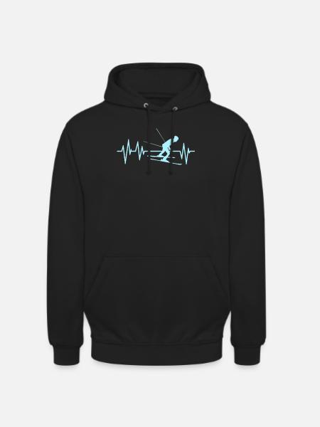 Ski heartbeat - Unisex Hoodie - black