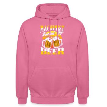 Amateur de bière machiniste - Sweat-shirt à capuche unisexe - rose - Devant - Alina (178cm) & Michal (187cm)
