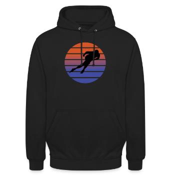 Eisschnelllaufen - Unisex Hoodie - Schwarz - Vorne - Alina (178cm) & Michal (187cm)