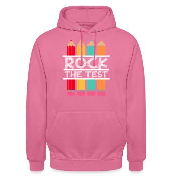 Rock The Test Examen Enseignant Étudiant - Sweat-shirt à capuche unisexe - rose - Devant - Alina (178cm) & Michal (187cm)