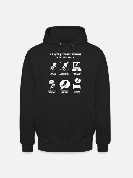 temps libre cyclisme - Sweat-shirt à capuche unisexe - noir