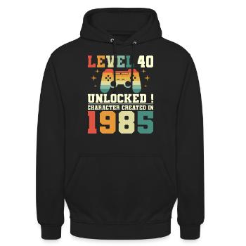 Niveau 40 Anniversaire Gamer 40 Ans - Sweat-shirt à capuche unisexe - noir - Devant - Alina (178cm) & Michal (187cm)