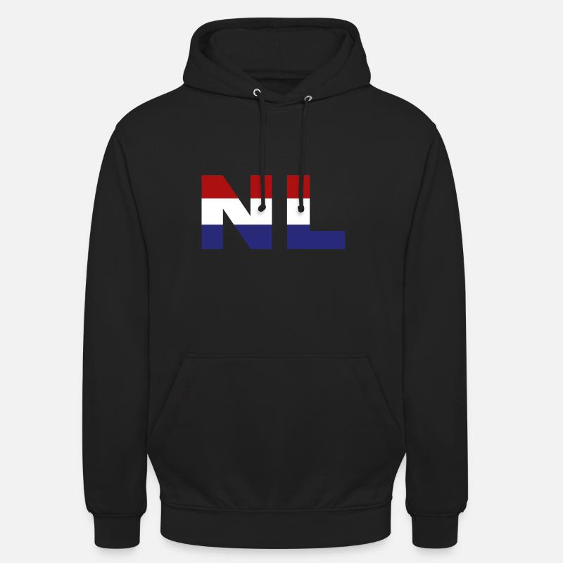 Pays-Bas Drapeau ISO Code NL UE Sweat-shirt à capuche unisexe