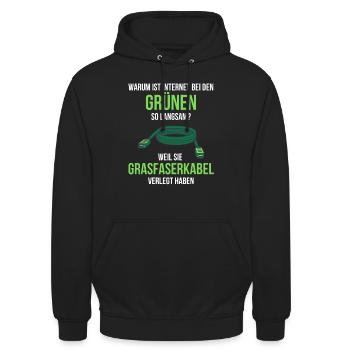 ANTI GRÜNEN T-SHIRT GEGEN GRÜNE KAPITALIST CDU CSU - Unisex Hoodie - Schwarz - Vorne - Alina (178cm) & Michal (187cm)