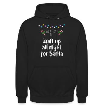 Most Likely To wait up all night for Santa - Unisex Hoodie - black - Front - Alina (178cm) & Michal (187cm)