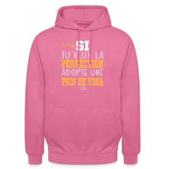 Métier Humour Femme Professeur de yoga - Sweat-shirt à capuche unisexe - rose - Devant - Alina (178cm) & Michal (187cm)