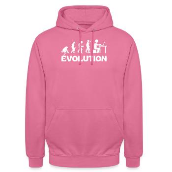 Evolution Geek Évolution Darwin Gaming Jeux Gamer - Sweat-shirt à capuche unisexe - rose - Devant - Alina (178cm) & Michal (187cm)