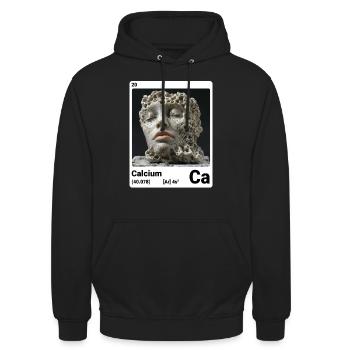 Calcium Ca chemisches Element Periodensystem 020 - Unisex Hoodie - Schwarz - Vorne - Alina (178cm) & Michal (187cm)
