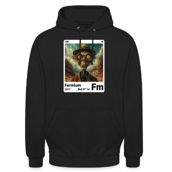 AI am Fermium (at) Modezeitschrift nerdy - Unisex Hoodie - Schwarz - Vorne - Alina (178cm) & Michal (187cm)