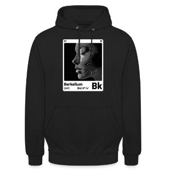 AI am Berkelium (at) Modezeitschrift nerdy - Unisex Hoodie - Schwarz - Vorne - Alina (178cm) & Michal (187cm)