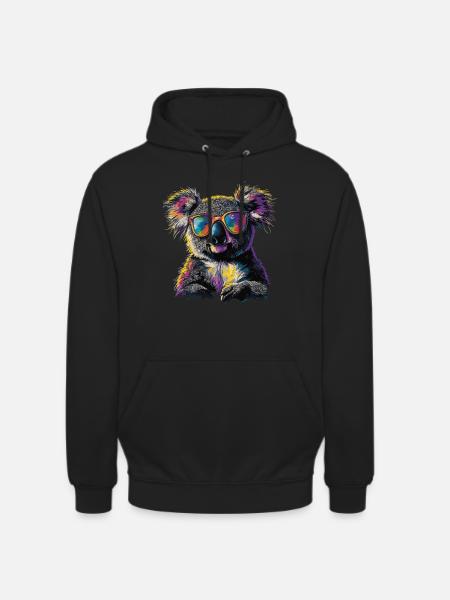 Koala Mit Sonnenbrille - Unisex Hoodie - Schwarz