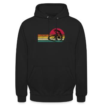 Echse Eidechse exe - Unisex Hoodie - Schwarz - Vorne - Alina (178cm) & Michal (187cm)