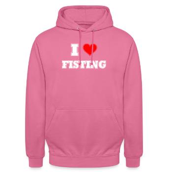 I Love Fisting - Unisex Hoodie - Pink - Vorne - Alina (178cm) & Michal (187cm)