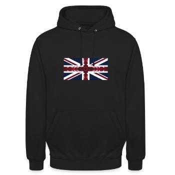Union Jack British Flag Tribal Style - Unisex Hoodie - black - Front - Alina (178cm) & Michal (187cm)
