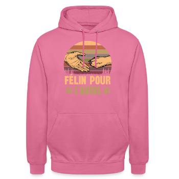 félin pour l'autre - Sweat-shirt à capuche unisexe - rose - Devant - Alina (178cm) & Michal (187cm)