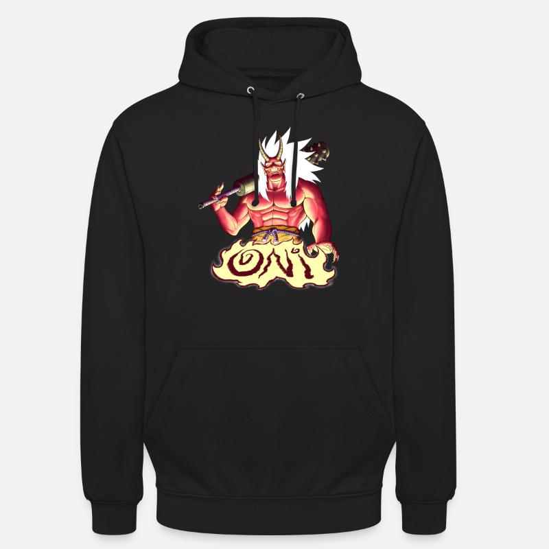 Oni rouge - Sweat-shirt à capuche unisexe - noir