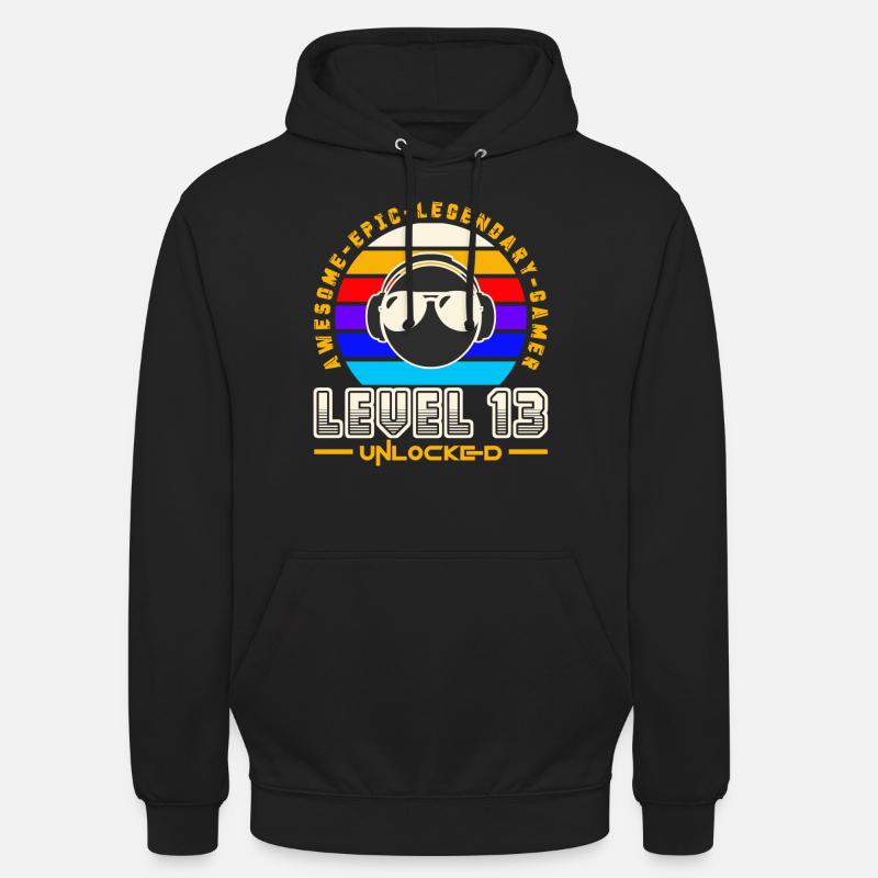 Level 13 - Sweat-shirt à capuche unisexe - noir