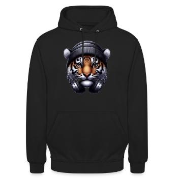 Tiger - Unisex Hoodie - Schwarz - Vorne - Alina (178cm) & Michal (187cm)