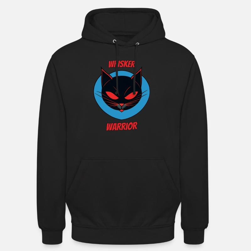 Logo Whisker Warriors avec texte - Sweat-shirt à capuche unisexe - noir