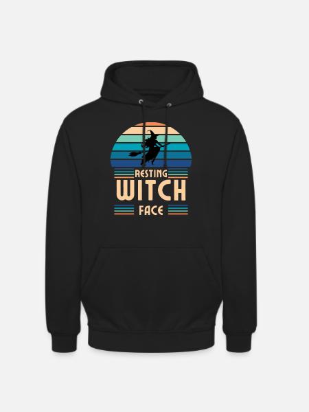 Resting Witch Face Retro - Unisex Hoodie - black