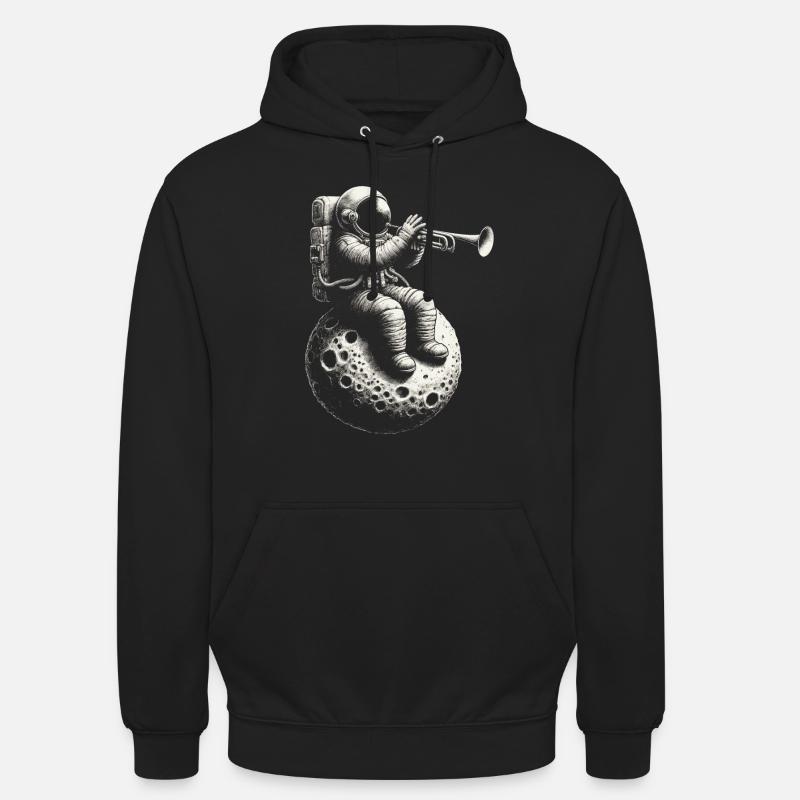 Astronaut mit Trompete - Unisex Hoodie - Schwarz