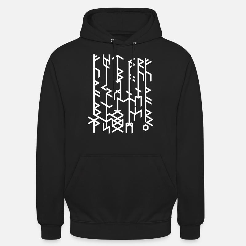 Runenstein2020/Rune stone-Quantum Runes Futhark 0© - Sweat-shirt à capuche unisexe - noir