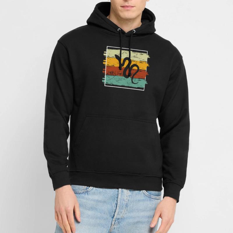 Snake Retro Reptile Python Idée cadeau Sweat-shirt à capuche unisexe