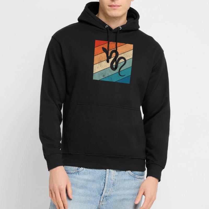 Snake Retro Reptile Python Idée cadeau Sweat-shirt à capuche unisexe