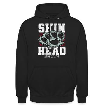 Oi Skinhead, Skinhead Girl, Punk - Sweat-shirt à capuche unisexe - noir - Devant - Alina (178cm) & Michal (187cm)