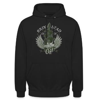 Oi Skinhead, Skinhead Girl, Punk - Sweat-shirt à capuche unisexe - noir - Devant - Alina (178cm) & Michal (187cm)
