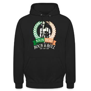 Oi Skinhead, Skinhead Girl, Punk - Unisex Hoodie - Schwarz - Vorne - Alina (178cm) & Michal (187cm)