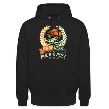 Oi Skinhead, Skinhead Girl, Punk - Unisex Hoodie - Schwarz - Vorne - Alina (178cm) & Michal (187cm)