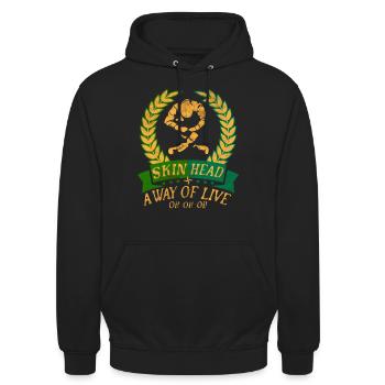 Oi Skinhead, Skinhead Girl, Punk - Sweat-shirt à capuche unisexe - noir - Devant - Alina (178cm) & Michal (187cm)