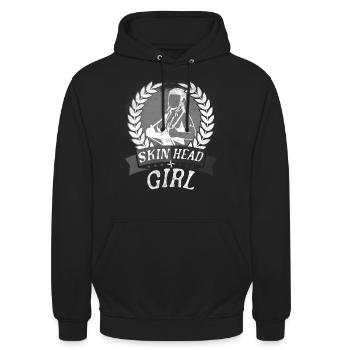 Oi Skinhead, Skinhead Girl, Punk - Sweat-shirt à capuche unisexe - noir - Devant - Alina (178cm) & Michal (187cm)