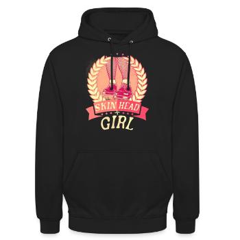 Oi Skinhead, Skinhead Girl, Punk - Sweat-shirt à capuche unisexe - noir - Devant - Alina (178cm) & Michal (187cm)