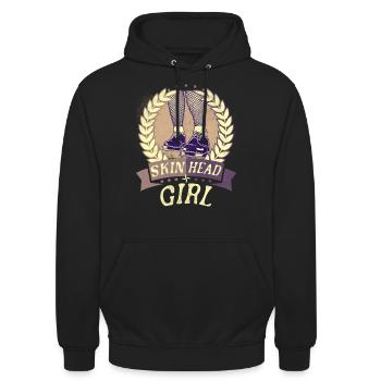 Oi Skinhead, Skinhead Girl, Punk - Sweat-shirt à capuche unisexe - noir - Devant - Alina (178cm) & Michal (187cm)