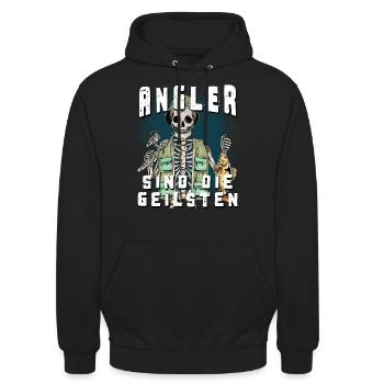 Angler sind die geilsten - Unisex Hoodie - Schwarz - Vorne - Alina (178cm) & Michal (187cm)