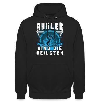 Angler sind die geilsten - Unisex Hoodie - Schwarz - Vorne - Alina (178cm) & Michal (187cm)