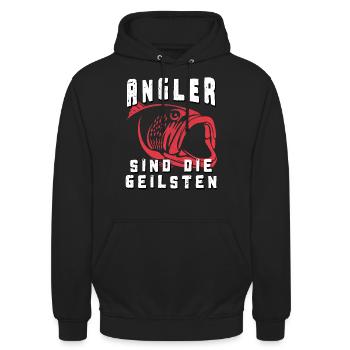 Angler sind die geilsten - Unisex Hoodie - Schwarz - Vorne - Alina (178cm) & Michal (187cm)