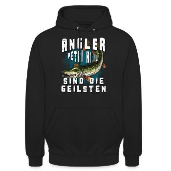 Angler sind die geilsten - Unisex Hoodie - Schwarz - Vorne - Alina (178cm) & Michal (187cm)