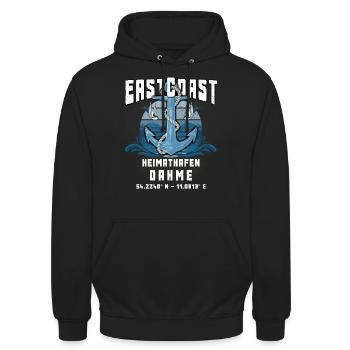 Heimathafen Dahme maritimes Ostsee T-Shirt - Unisex Hoodie - Schwarz - Vorne - Alina (178cm) & Michal (187cm)