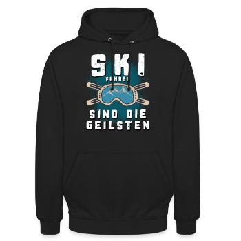Skifahrer sind die geilsten - Unisex Hoodie - Schwarz - Vorne - Alina (178cm) & Michal (187cm)