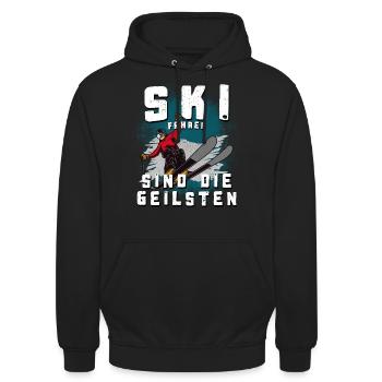 Skifahrer sind die geilsten - Unisex Hoodie - Schwarz - Vorne - Alina (178cm) & Michal (187cm)