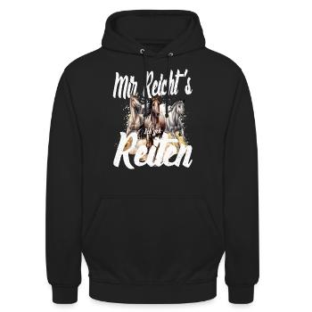 Mir reichts ich geh Reiten - Unisex Hoodie - Schwarz - Vorne - Alina (178cm) & Michal (187cm)
