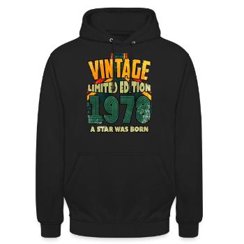 Vintage Edition Année 1978 Cadeau d’anniversaire - Sweat-shirt à capuche unisexe - noir - Devant - Alina (178cm) & Michal (187cm)