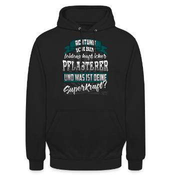 Pflasterer und was ist deine Superkraft - Unisex Hoodie - Schwarz - Vorne - Alina (178cm) & Michal (187cm)