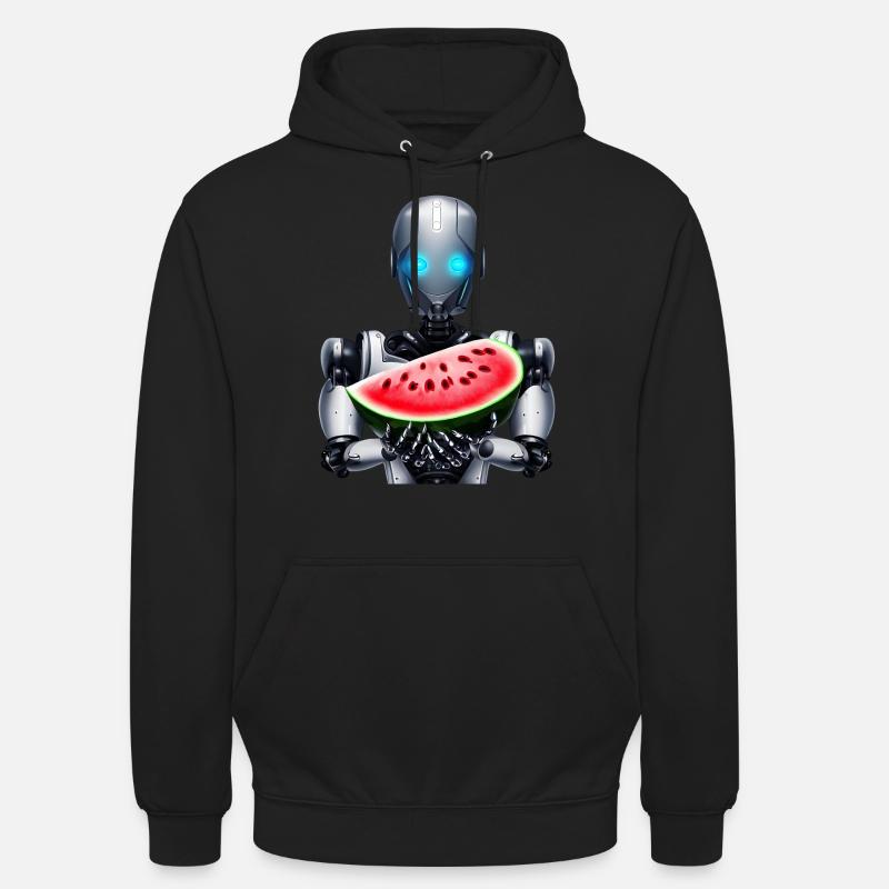 Pastèque pour le robot - Sweat-shirt à capuche unisexe - noir